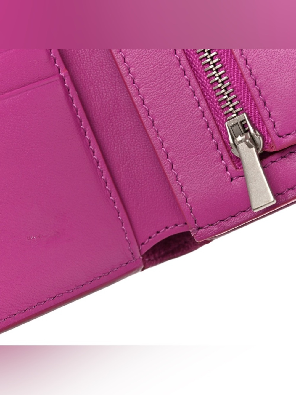 Grained Calfskin Medium Multifunction Strap Wallet Magenta - Picture 7 of 10